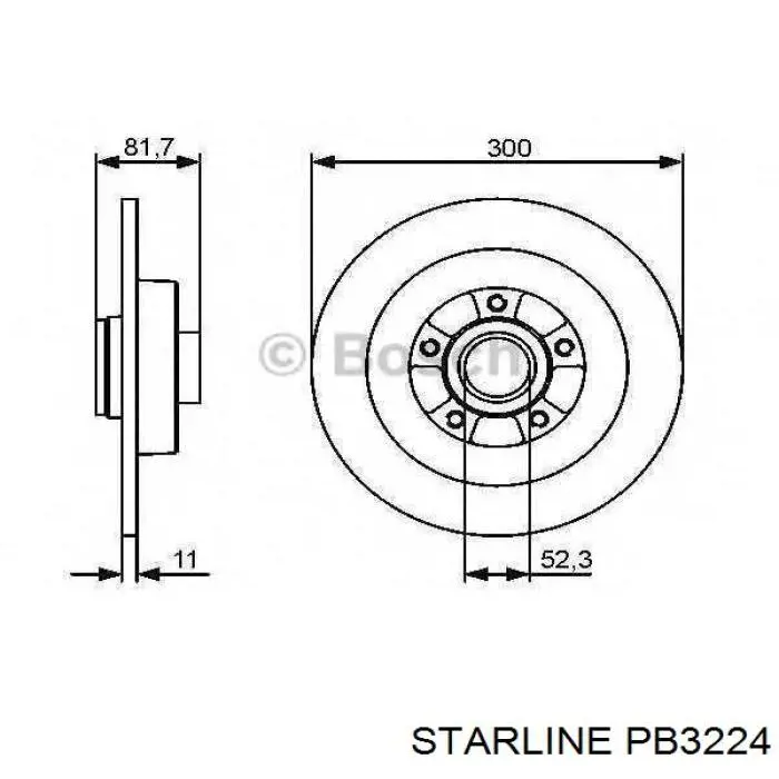 PB 3224 Starline disco de freno trasero