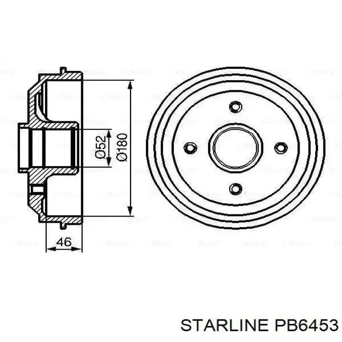 PB6453 Starline freno de tambor trasero