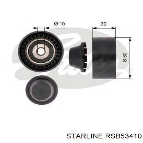 RS B53410 Starline polea inversión / guía, correa poli v