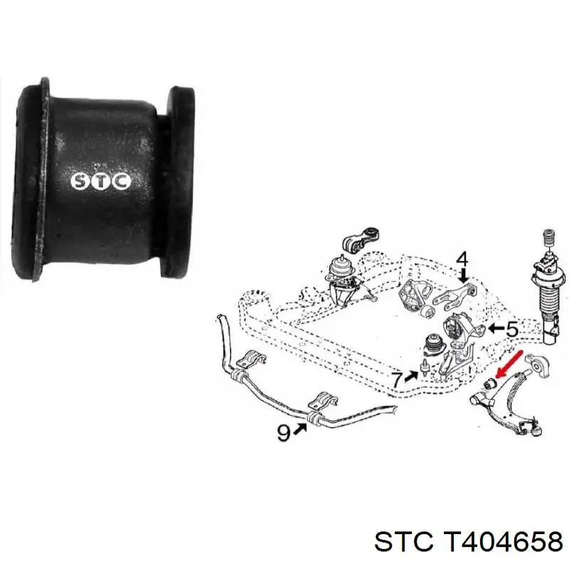 T404658 STC silentblock de suspensión delantero inferior