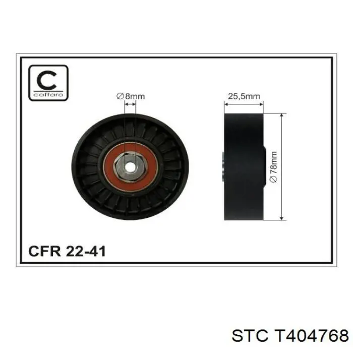 T404768 STC rodillo, correa trapecial poli v