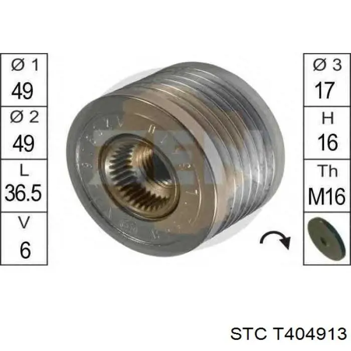 T404913 STC Rueda libre alternador 