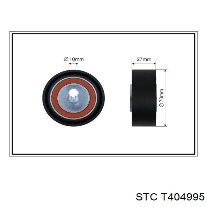 T404995 STC polea inversión / guía, correa poli v