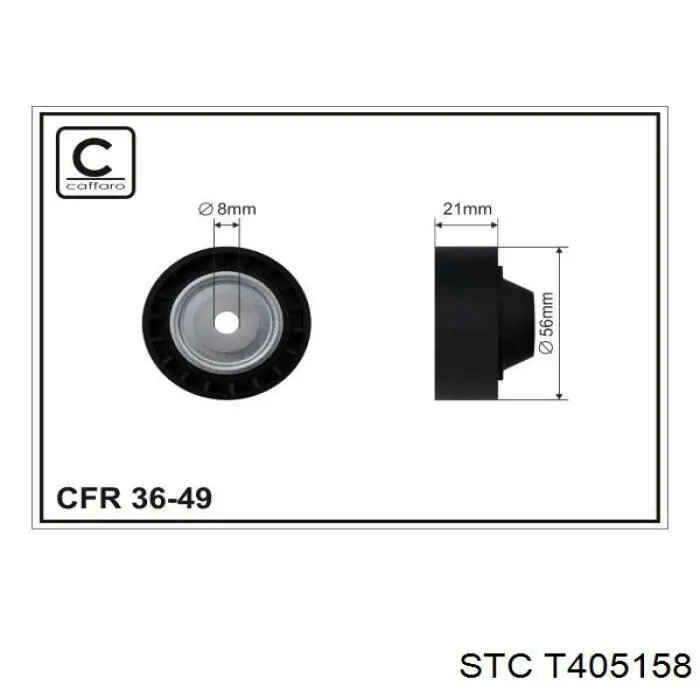 T405158 STC rodillo, correa trapecial poli v