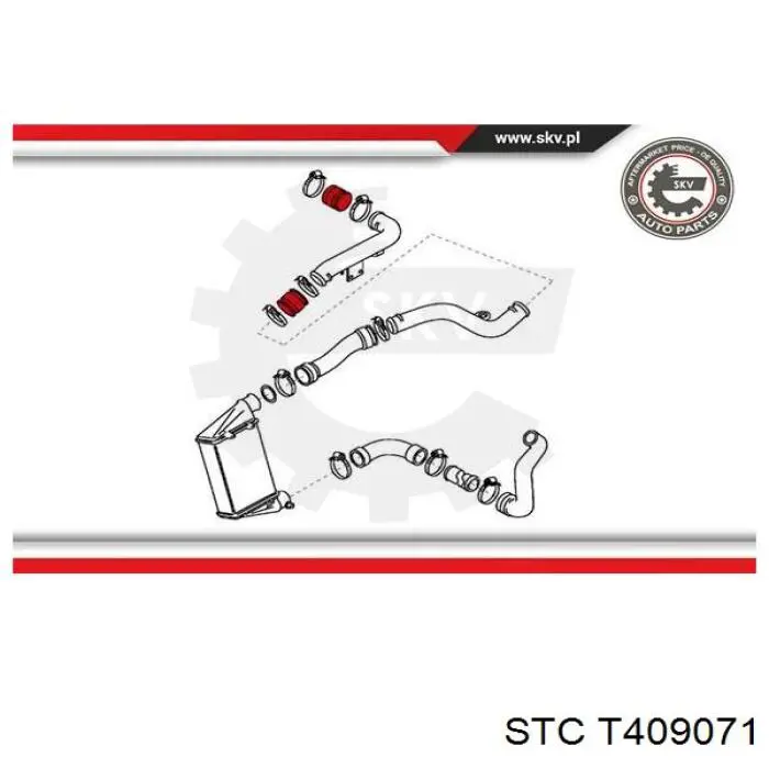 T409071 STC tubo flexible de aire de sobrealimentación, de turbina