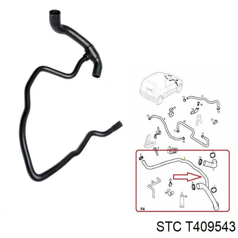 481112 Cautex Manguera inferior del radiador