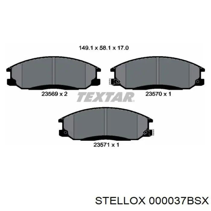 000037BSX Stellox pastillas de freno delanteras