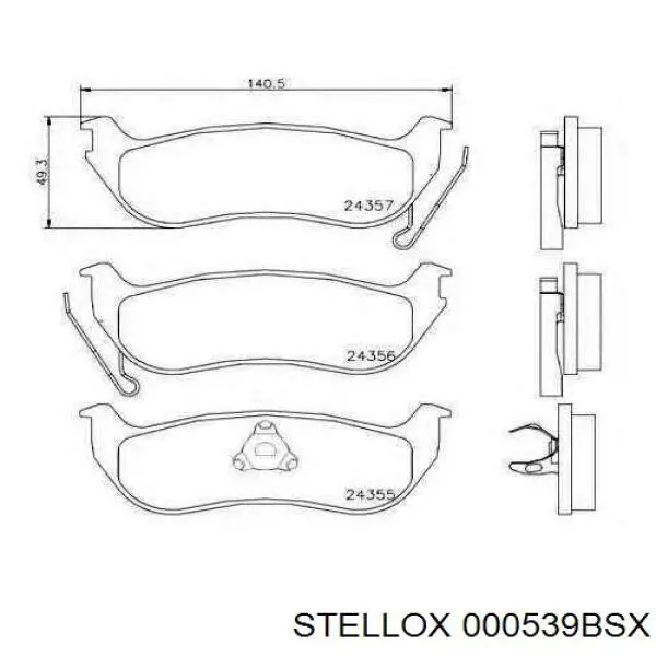 000539BSX Stellox pastillas de freno traseras