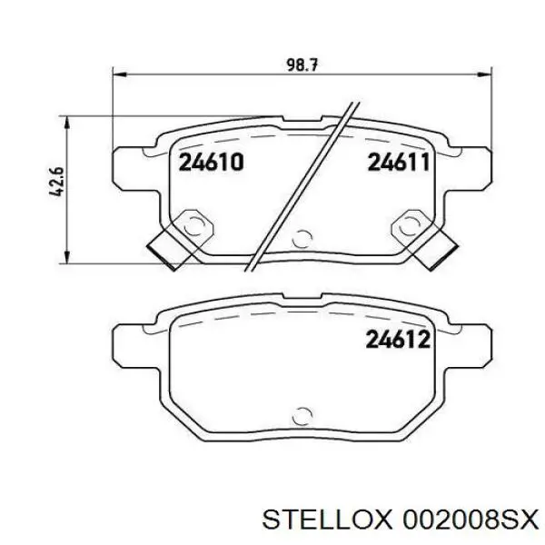 002008SX Stellox pastillas de freno traseras