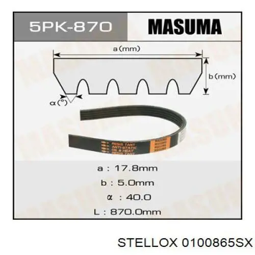 0100865SX Stellox correa trapezoidal