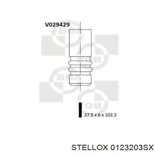 0123203SX Stellox válvula de admisión