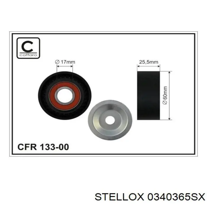 0340365SX Stellox tensor de correa, correa poli v