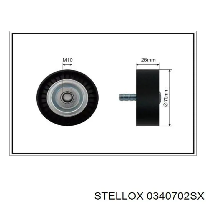 0340702SX Stellox polea inversión / guía, correa poli v