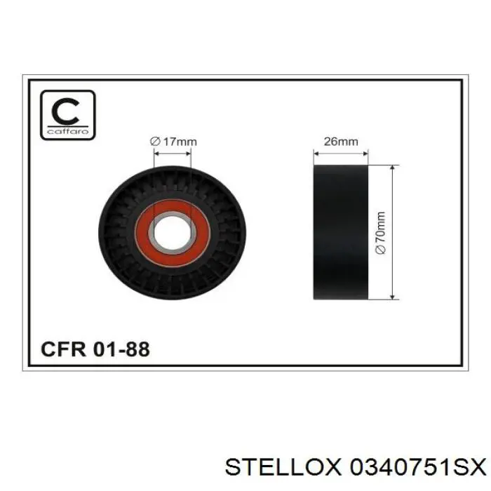 0340751SX Stellox tensor de correa, correa poli v