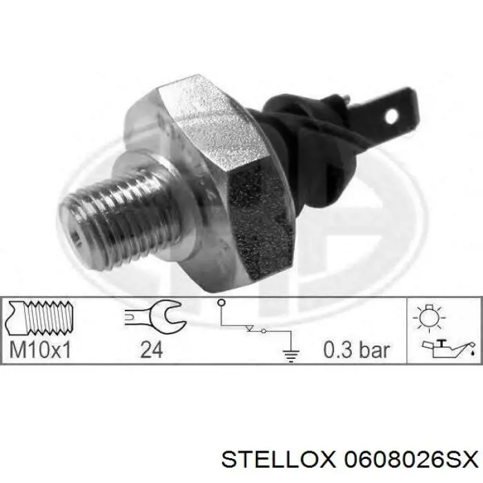 0608026SX Stellox indicador, presión del aceite