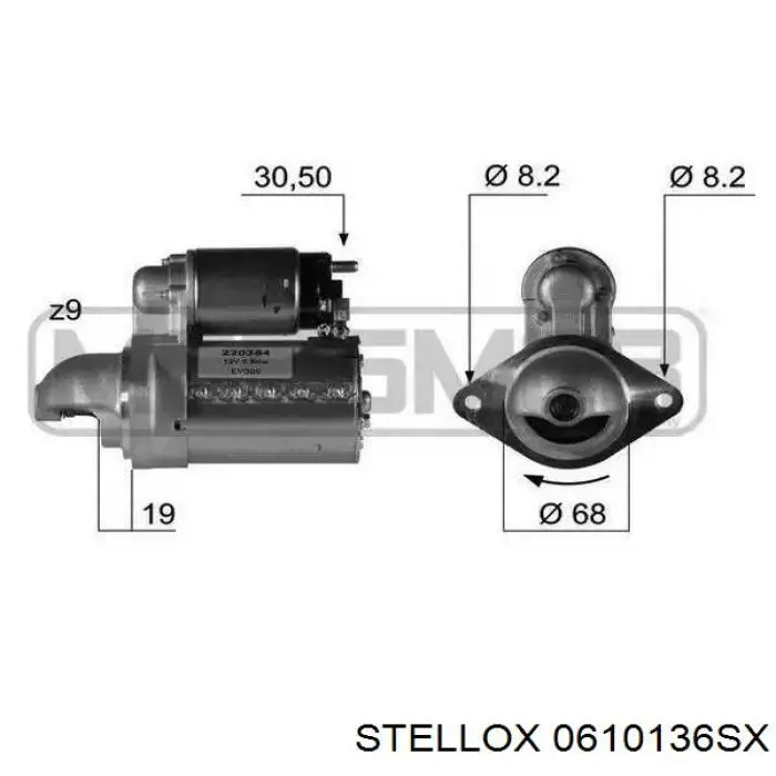 0610136SX Stellox motor de arranque