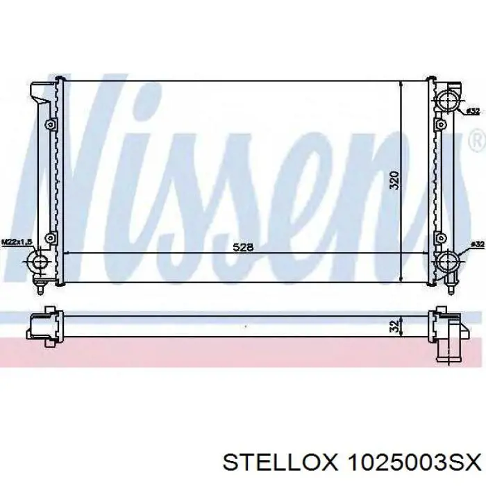 1025003SX Stellox radiador refrigeración del motor