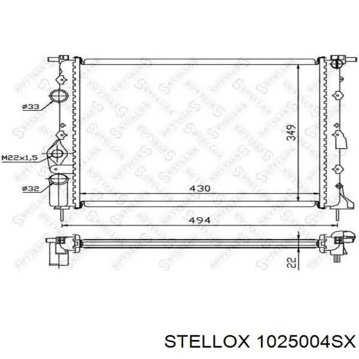 1025004SX Stellox radiador refrigeración del motor