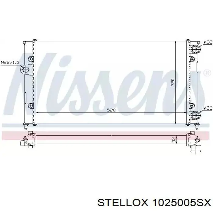 1025005SX Stellox radiador refrigeración del motor