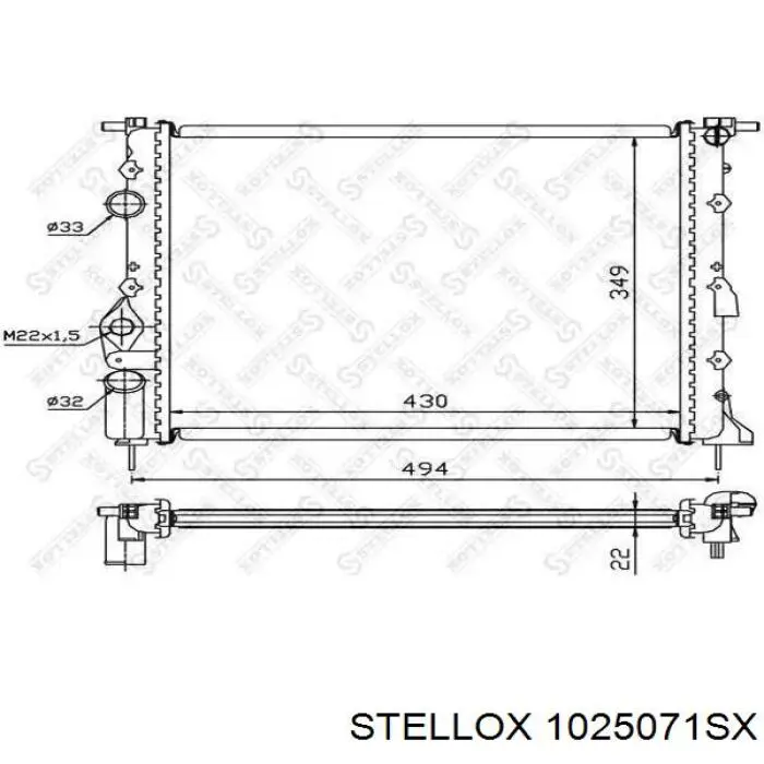 1025071SX Stellox radiador refrigeración del motor