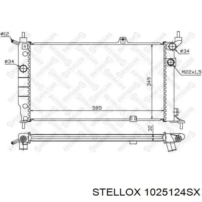 1025124SX Stellox radiador refrigeración del motor