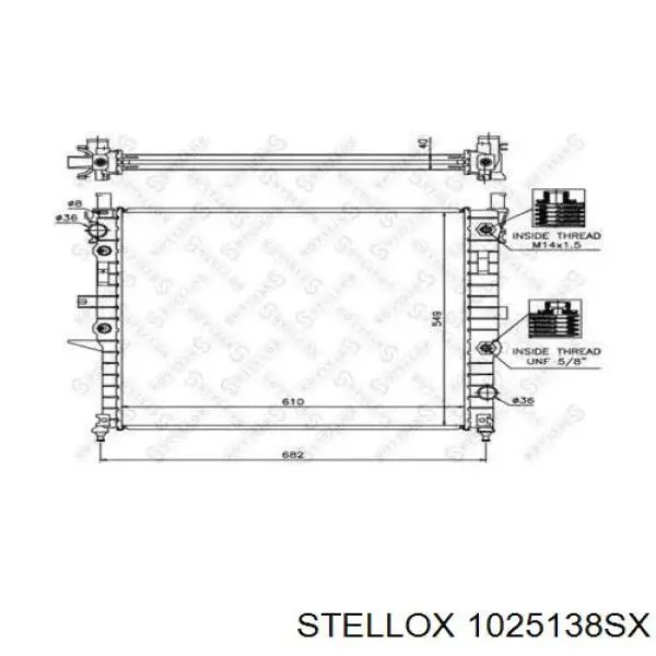 1025138SX Stellox radiador refrigeración del motor