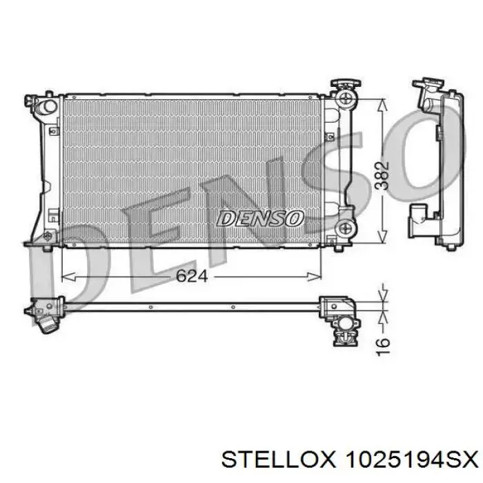 1025194SX Stellox radiador refrigeración del motor