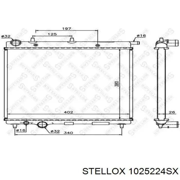 1025224SX Stellox radiador refrigeración del motor