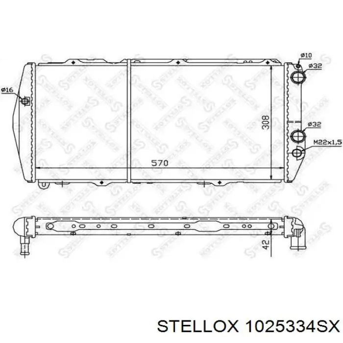 1025334SX Stellox radiador refrigeración del motor