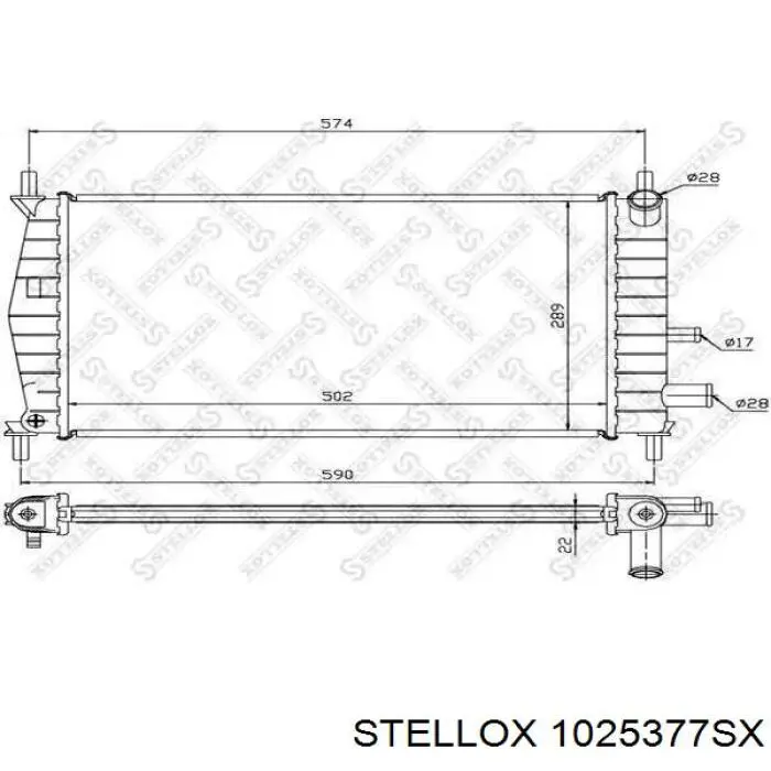 1025377SX Stellox radiador refrigeración del motor