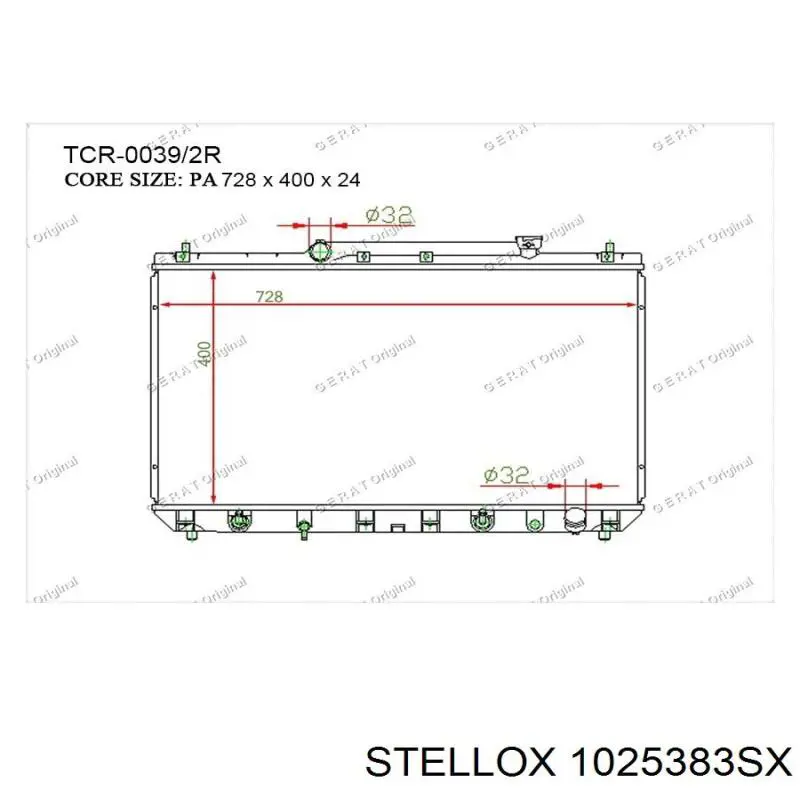 10-25383-SX Stellox radiador