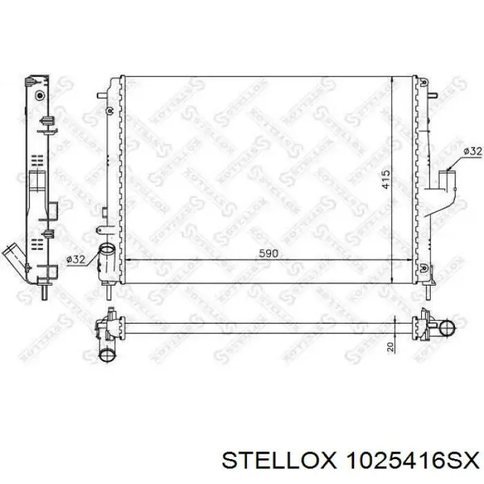 1025416SX Stellox radiador refrigeración del motor