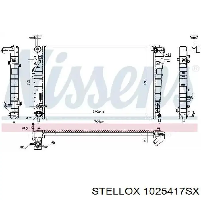 1025417SX Stellox radiador refrigeración del motor