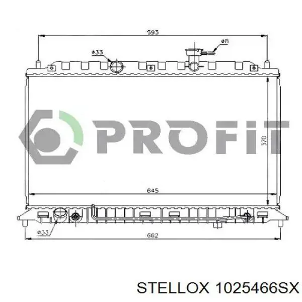 1025466SX Stellox radiador refrigeración del motor