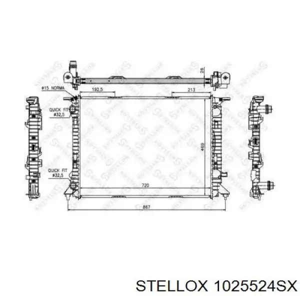 1025524SX Stellox radiador refrigeración del motor