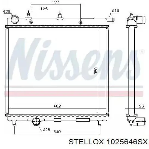 1025646SX Stellox radiador refrigeración del motor