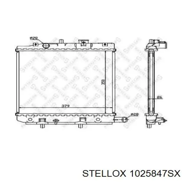 1025847SX Stellox radiador refrigeración del motor