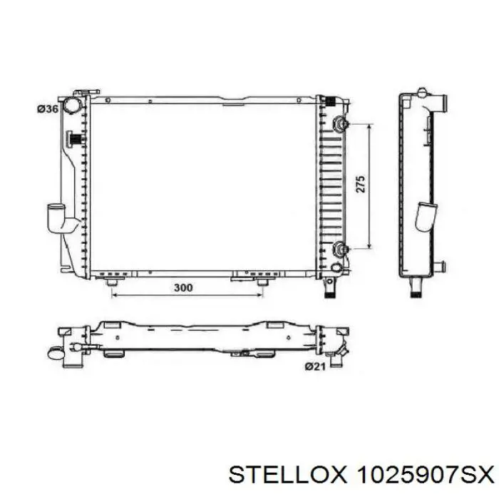 1025907SX Stellox radiador refrigeración del motor