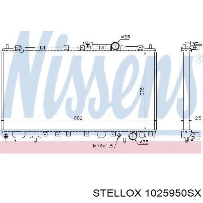 1025950SX Stellox radiador refrigeración del motor