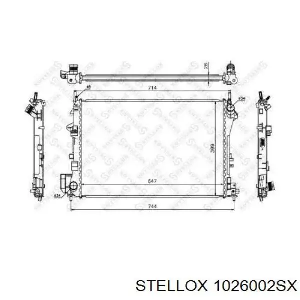 1026002SX Stellox radiador refrigeración del motor