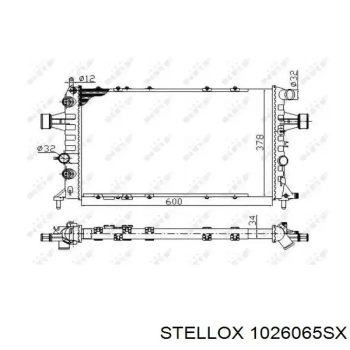 1026065SX Stellox radiador refrigeración del motor