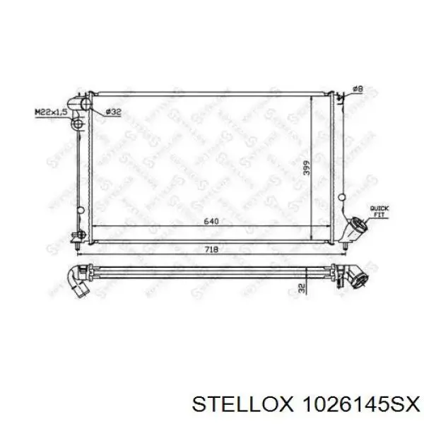 1026145SX Stellox radiador refrigeración del motor