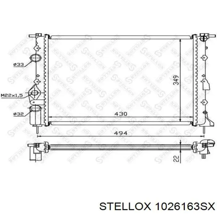 1026163SX Stellox radiador refrigeración del motor