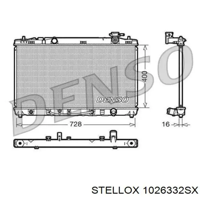 1026332SX Stellox radiador refrigeración del motor