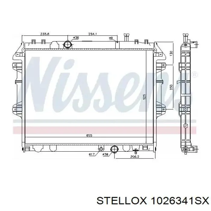 1026341SX Stellox radiador refrigeración del motor