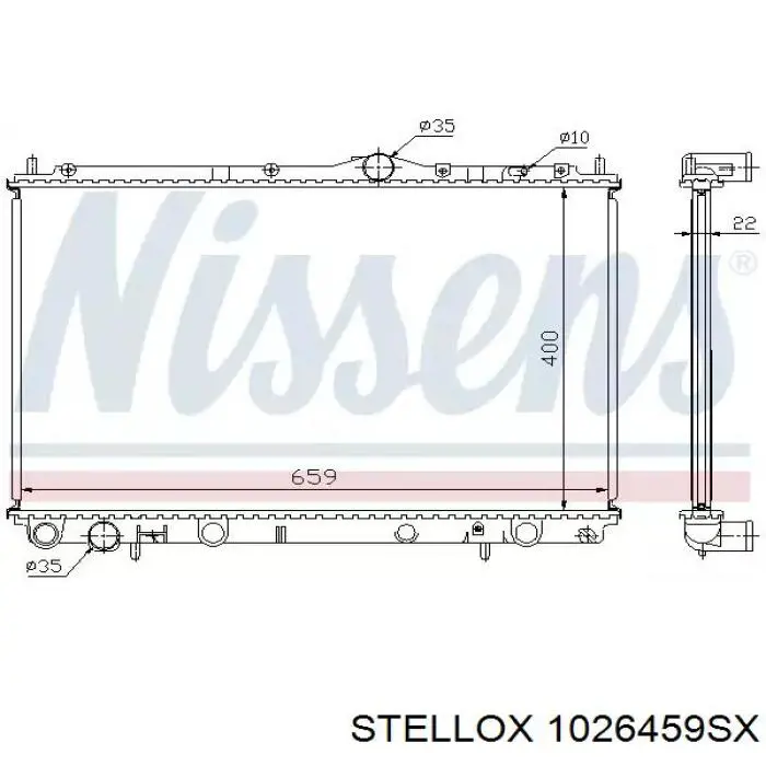 1026459SX Stellox radiador refrigeración del motor