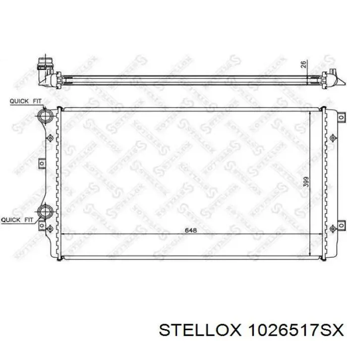 1026517SX Stellox radiador refrigeración del motor