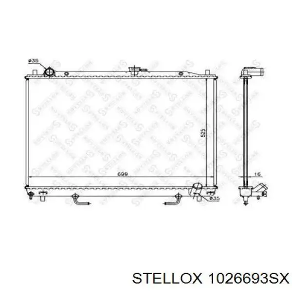 1026693SX Stellox radiador refrigeración del motor