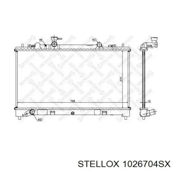 1026704SX Stellox radiador refrigeración del motor