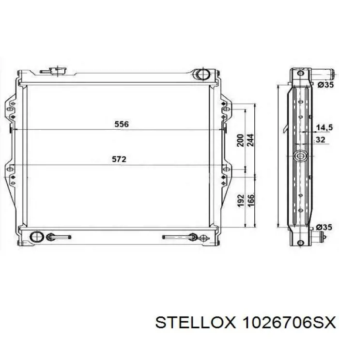 1026706SX Stellox radiador refrigeración del motor